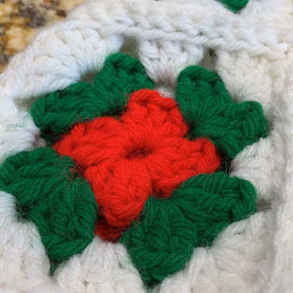 Vintage Crocheted Christmas Stocking Granny Square - Picture 4 of 5